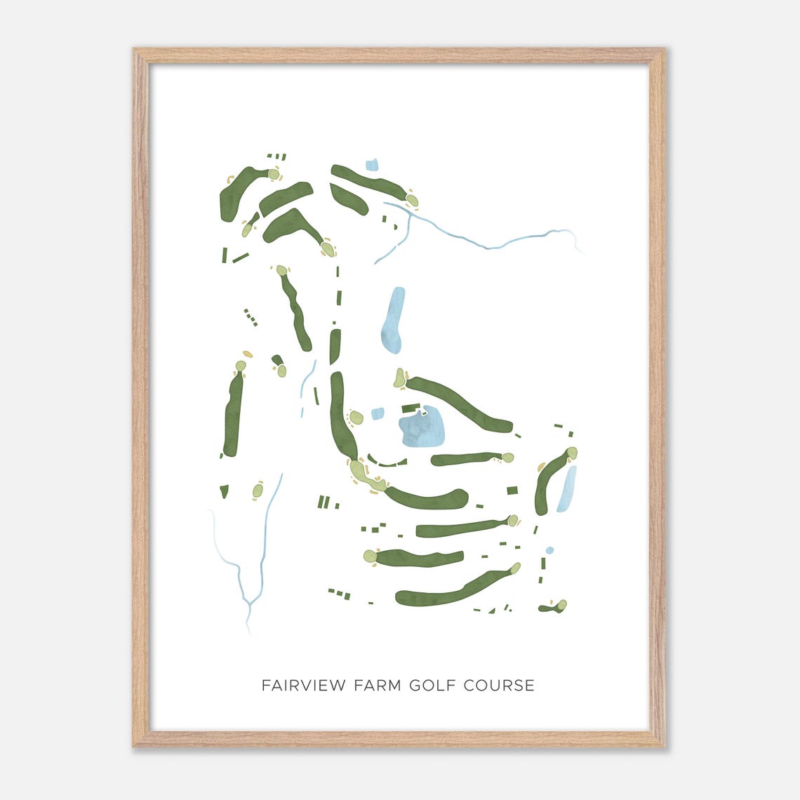 Fairview Farm Golf Course Modern Watercolor Golf Course Map Art Print - Image 2