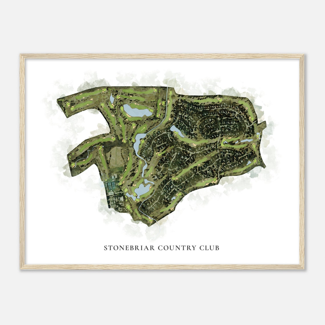 Stonebriar Country Club Texas Classic Watercolor Map Art Poster - Image 2