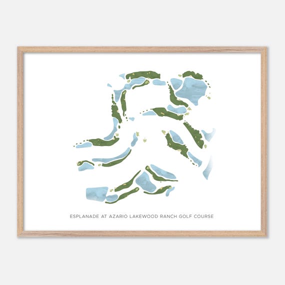 Esplanade At Azario Lakewood Ranch Golf Course In Lakewood Ranch Florida Modern Watercolor Map Golfer Gift Golf Wall Art