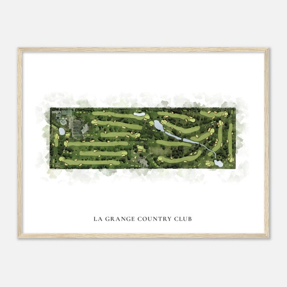 La Grange Country Club Illinois Classic Watercolor Map Golfer Gift Golf Wall Art Golf Poster Print Course Layout