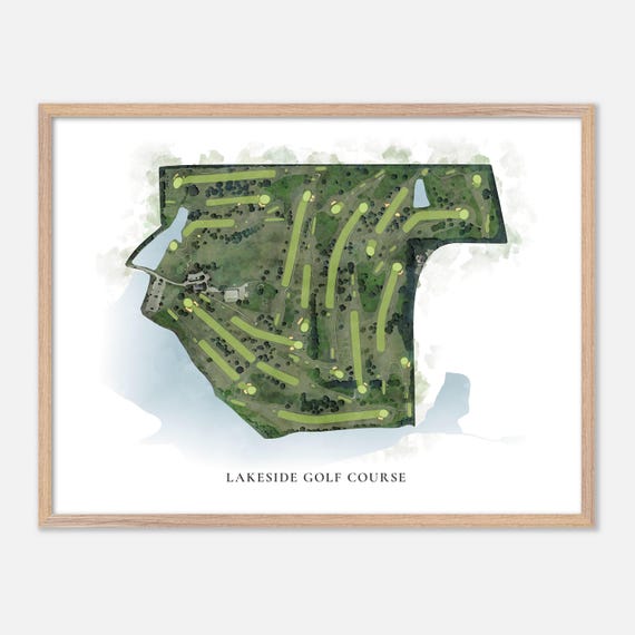 Lakeside Golf Course In Lexington Kentucky Classic Watercolor Map Golfer Gift Golf Wall Art Golf Poster Print Course Layout