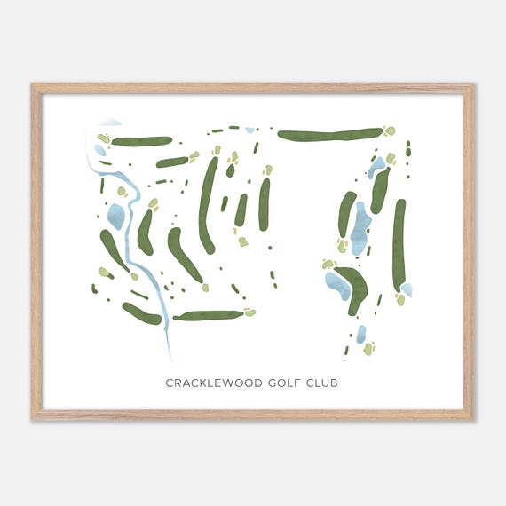 Cracklewood Golf Club In Macomb Michigan Modern Watercolor Map Golfer Gift Golf Wall Art Golf Poster Print Course Layout