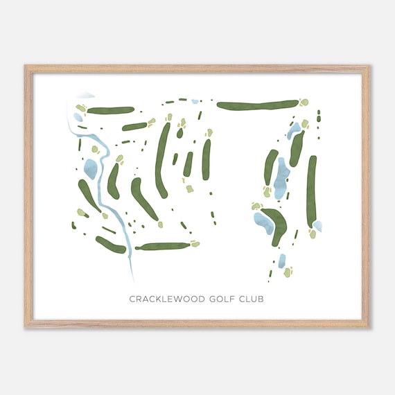Cracklewood Golf Club Macomb Michigan Modern Watercolor Map Poster