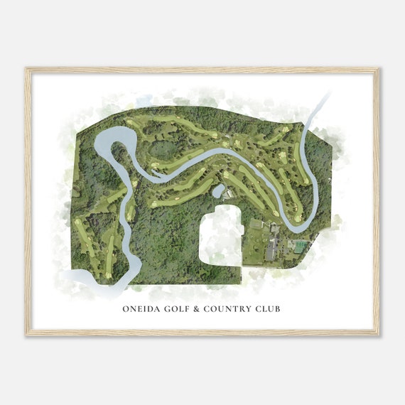 Oneida Golf Country Club Wisconsin Classic Watercolor Map Golfer Gift Golf Wall Art Golf Poster Print Course Layout