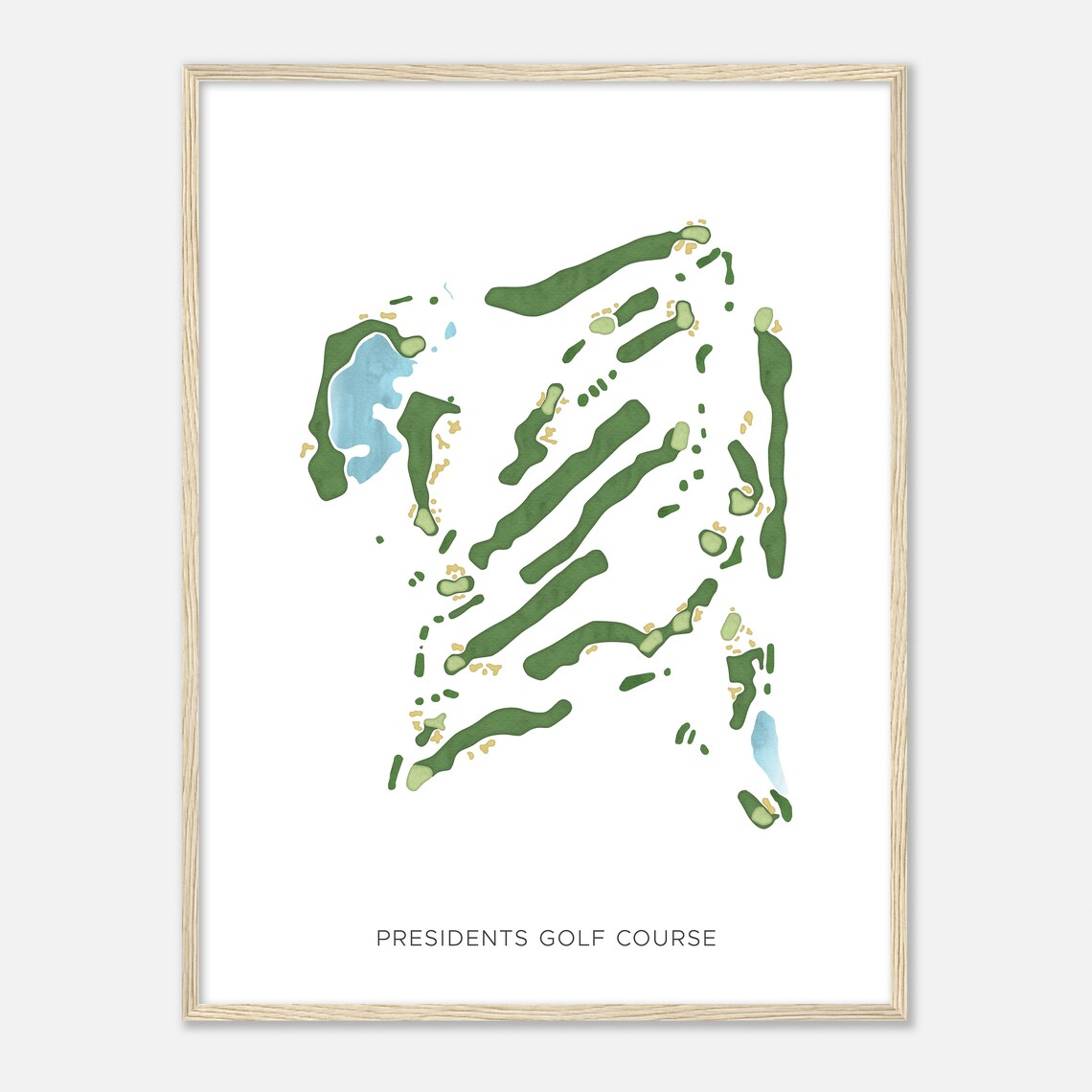 Presidents Golf Course Massachusetts Modern Watercolor Map Golfer Gift Golf Wall Art Golf Poster Print Course Layout - Image 2