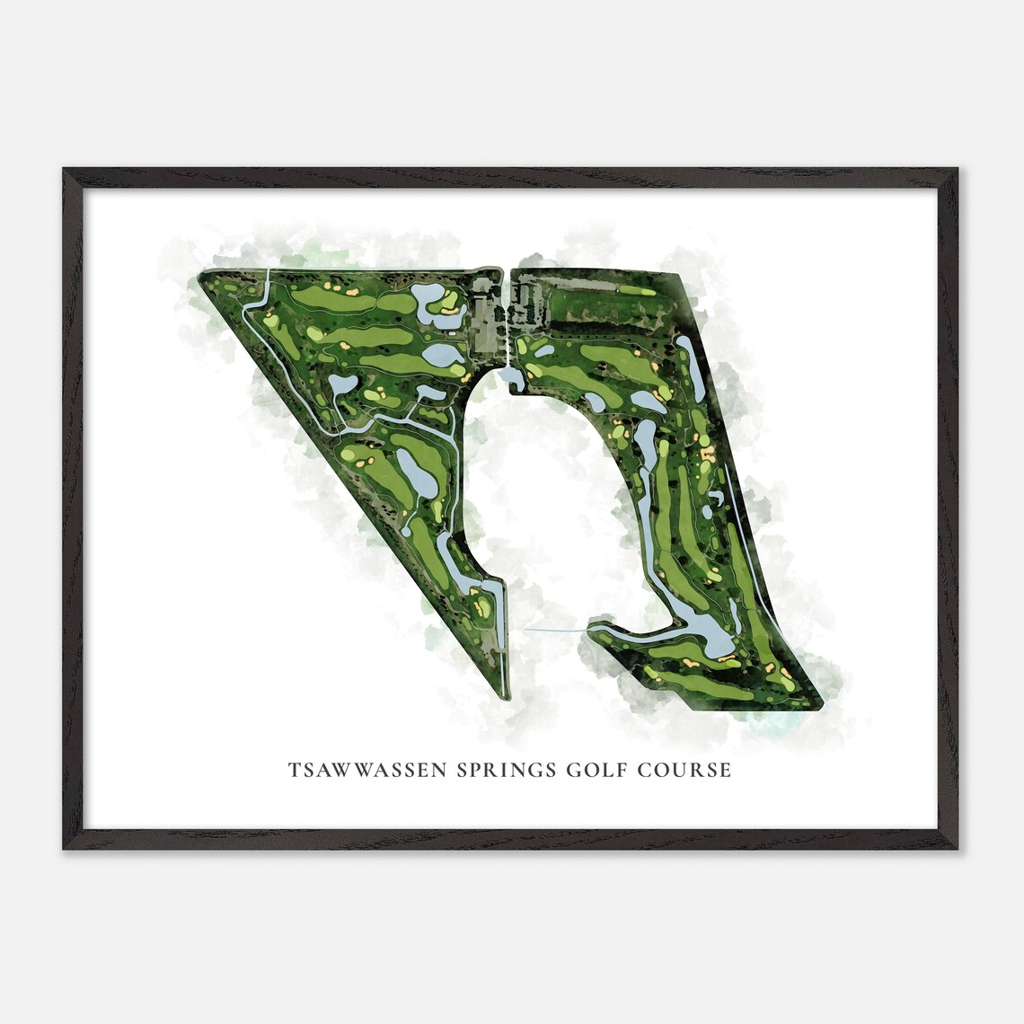 Tsawwassen Springs Golf Course Canada Classic Watercolor Course Map Poster - Image 4