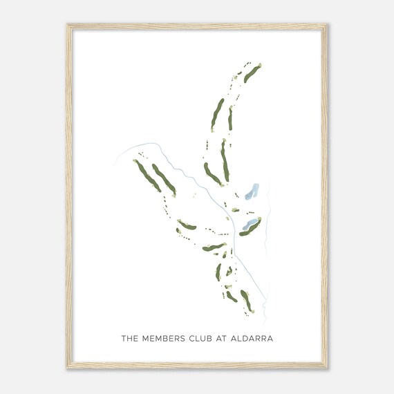 The Members Club At Aldarra Washington Modern Watercolor Map Golfer Gift Golf Wall Art Golf Poster Print Course Layout