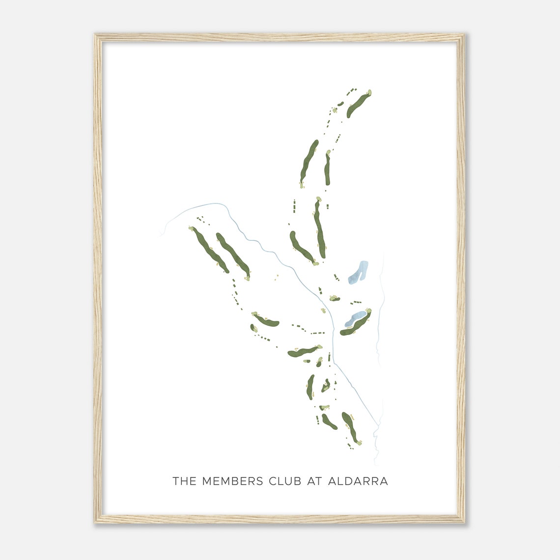 The Members Club at Aldarra Modern Watercolor Golf Course Map Poster