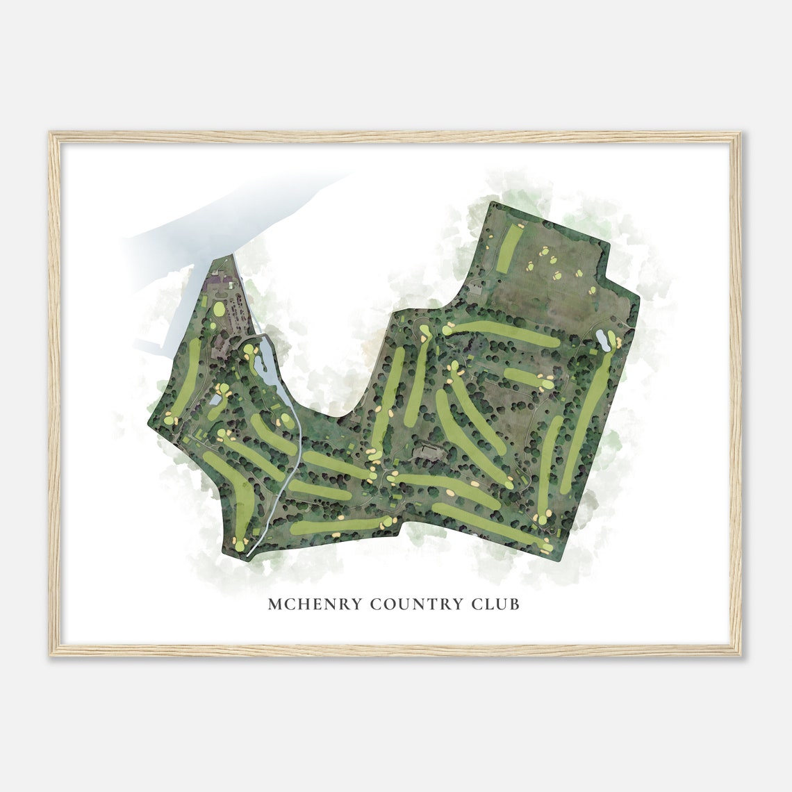 McHenry Country Club Golf Course Scenic Watercolor Map Art Poster - Image 2