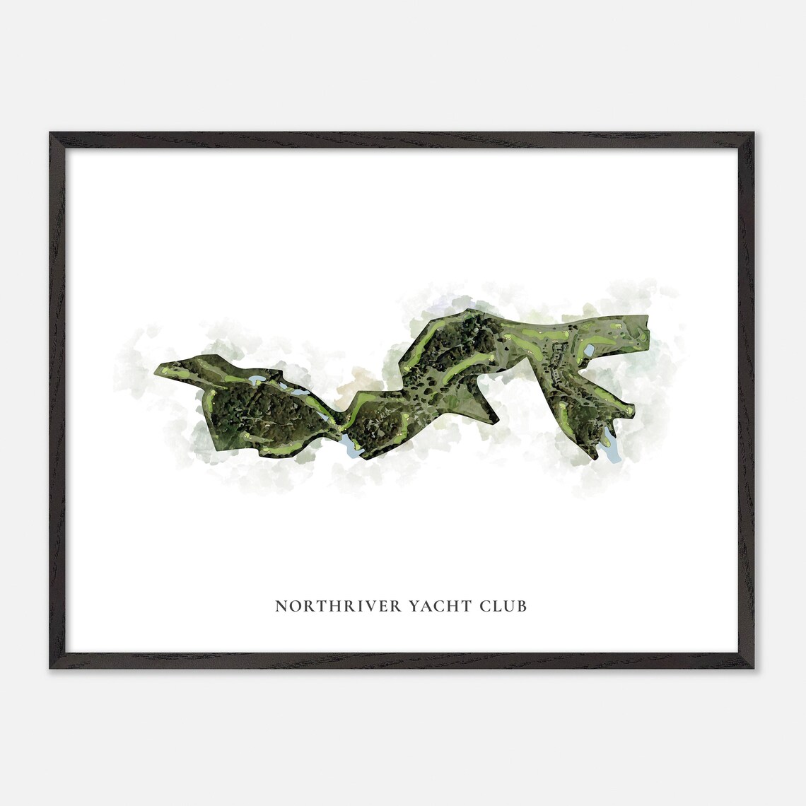 Northriver Yacht Club Tuscaloosa Alabama Watercolor Map Poster - Image 5