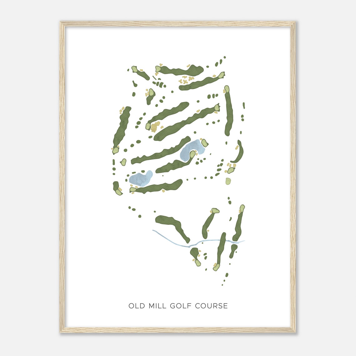 Old Mill Golf Course Minimalist Watercolor Map Golfer Gift Wall Art - Image 2