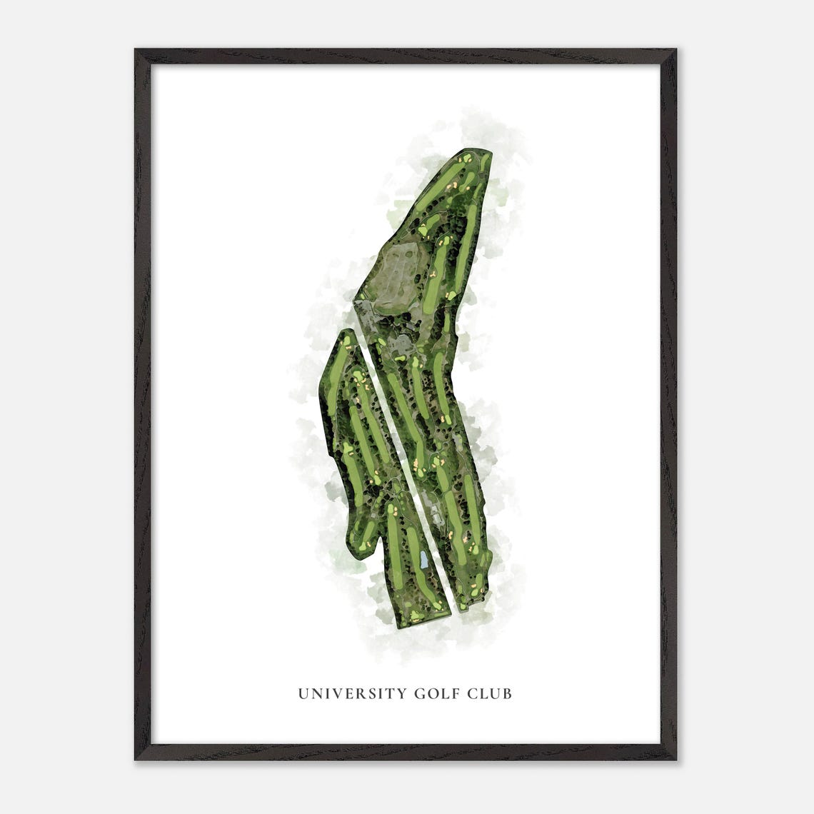 University Golf Club Canada Classic Watercolor Course Map Poster - Image 2