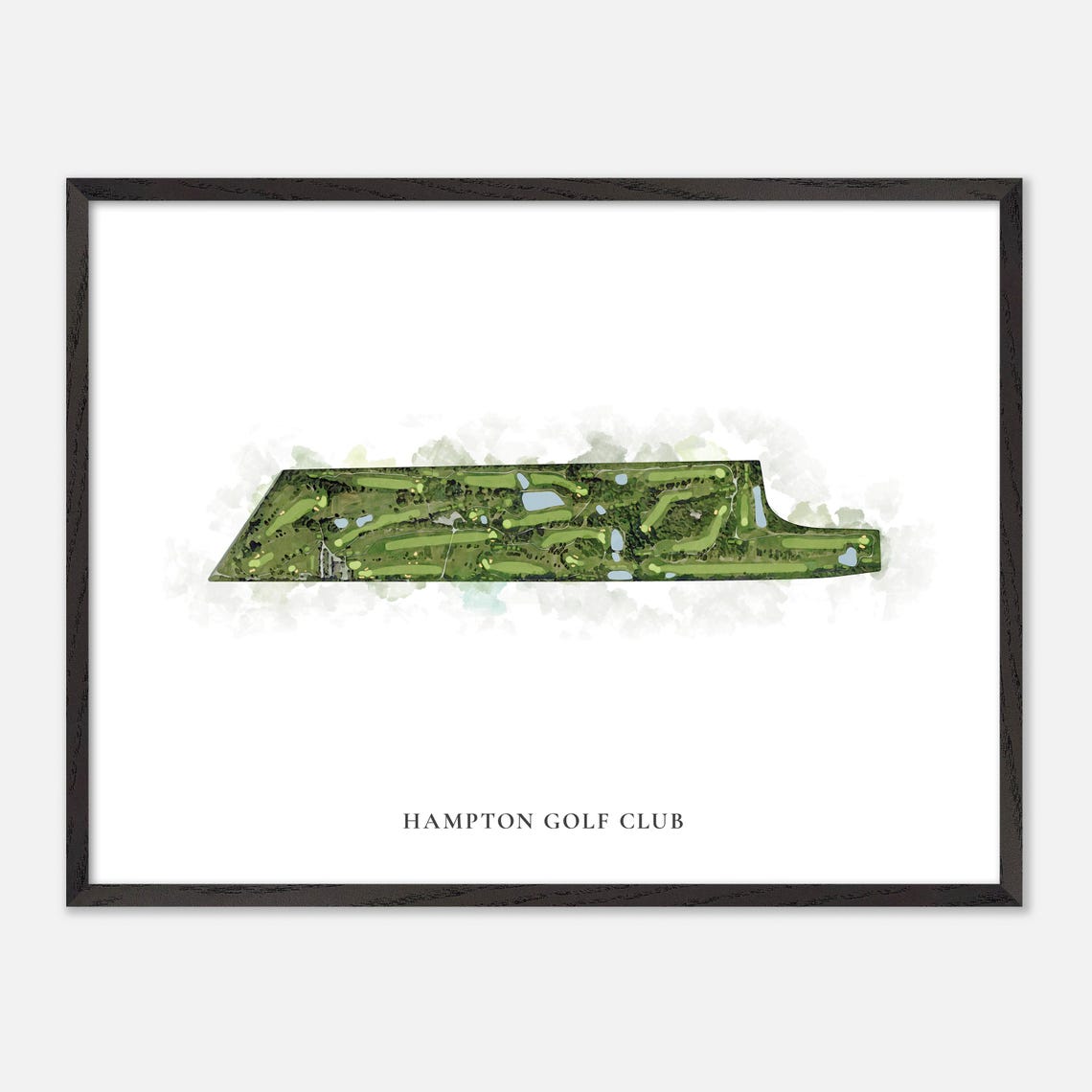 Hampton Golf Club Canada Classic Watercolor Course Map Poster - Image 4