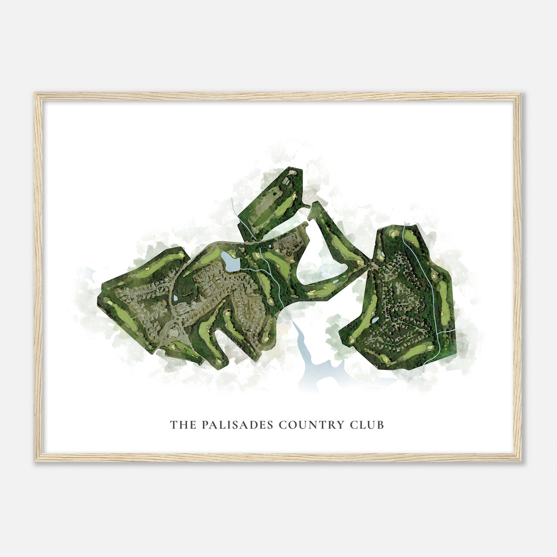 The Palisades Country Club Classic Watercolor Layout Map Poster