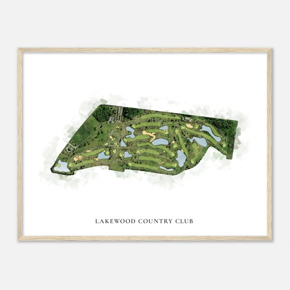 Lakewood Country Club Louisiana Classic Watercolor Map Golfer Gift Golf Wall Art Golf Poster Print Course Layout