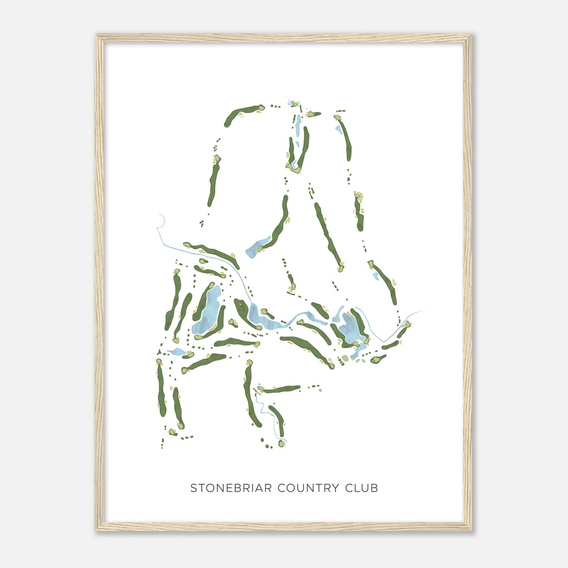 Stonebriar Country Club Texas Modern Watercolor Map Art Poster
