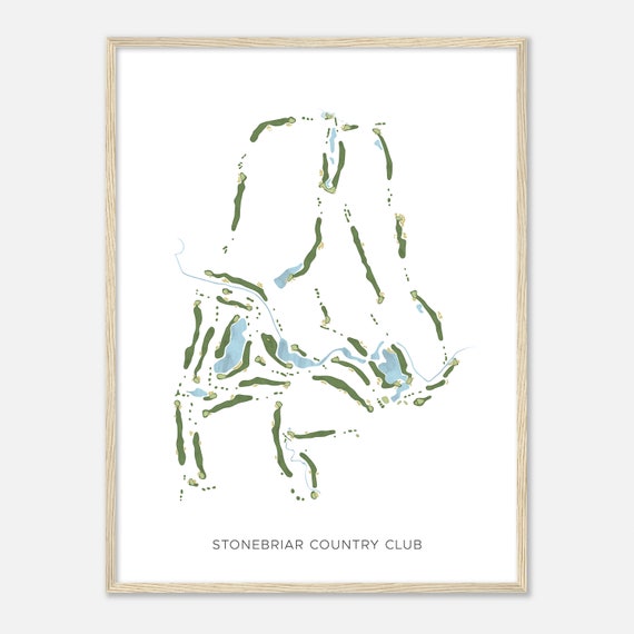 Stonebriar Country Club Texas Modern Watercolor Map Golfer Gift Golf Wall Art Golf Poster Print Course Layout