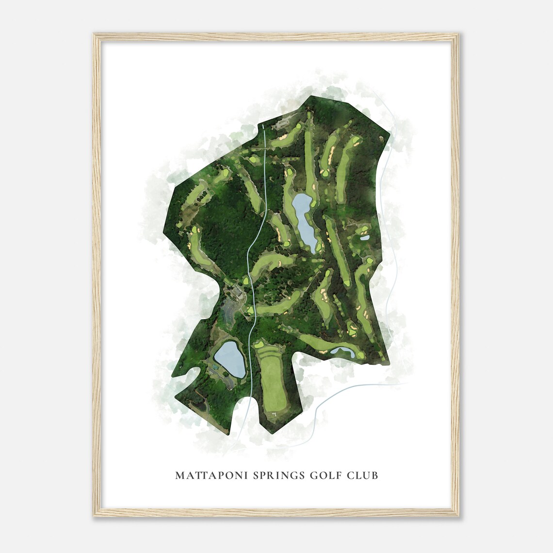 Mattaponi Springs Golf Club Virginia Classic Watercolor Poster
