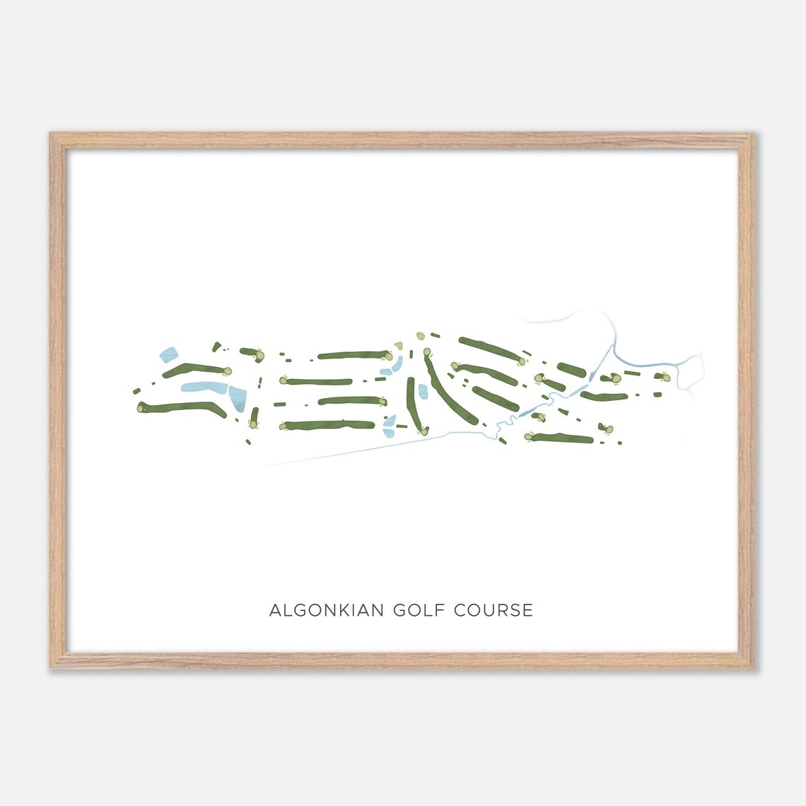 Algonkian Golf Course Virginia Modern Minimalist Map Art Poster