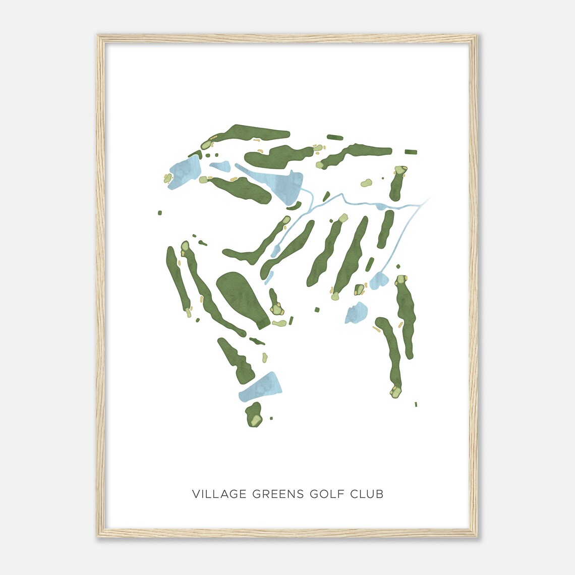 Village Greens Golf Club South Carolina Modern Watercolor Map Golf Poster - Image 2