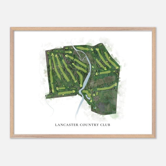 Lancaster Country Club In Lancaster New York Classic Watercolor Map Golfer Gift Golf Wall Art Golf Poster Print Course Layout