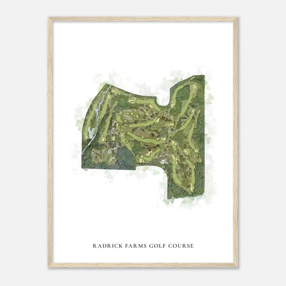 Radrick Farms Golf Course Michigan Classic Watercolor Map Golfer Gift Golf Wall Art Golf Poster Print Course Layout
