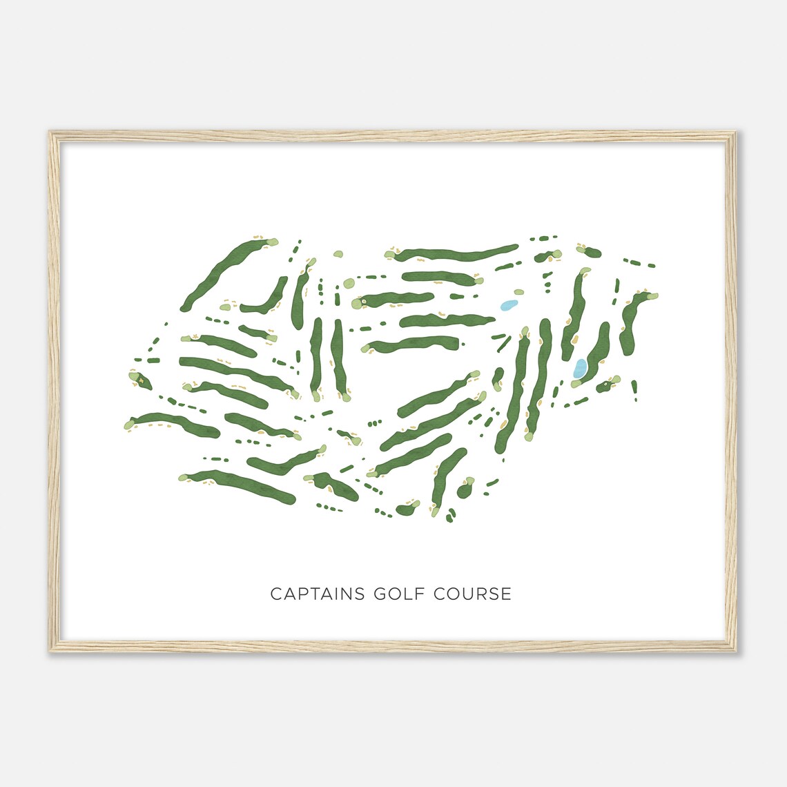 Captains Golf Course Massachusetts Modern Watercolor Map Golfer Gift Golf Wall Art Golf Poster Print Course Layout - Image 2