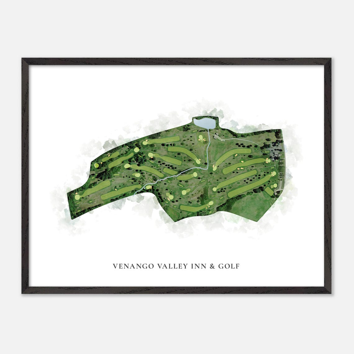 Venango Valley Inn and Golf Watercolor Aerial Course Map Poster - Image 5