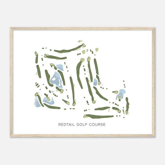Redtail Golf Course Oregon Modern Watercolor Map Golfer Gift Golf Wall Art Golf Poster Print Course Layout