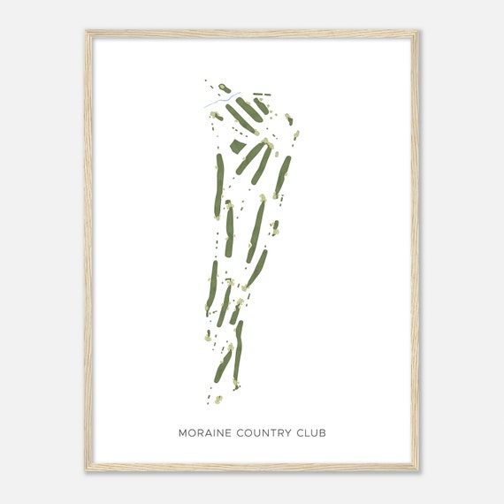 Moraine Country Club Ohio Modern Watercolor Map Golfer Gift Golf Wall Art Golf Poster Print Course Layout