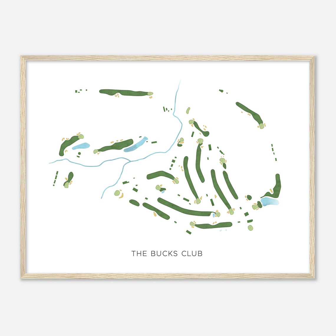 The Bucks Club Pennsylvania Modern Watercolor Map Golfer Gift Golf Wall Art Golf Poster Print Course Layout - Image 2