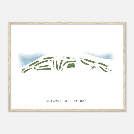 Shawnee Golf Course Kentucky Modern Watercolor Course Map Poster