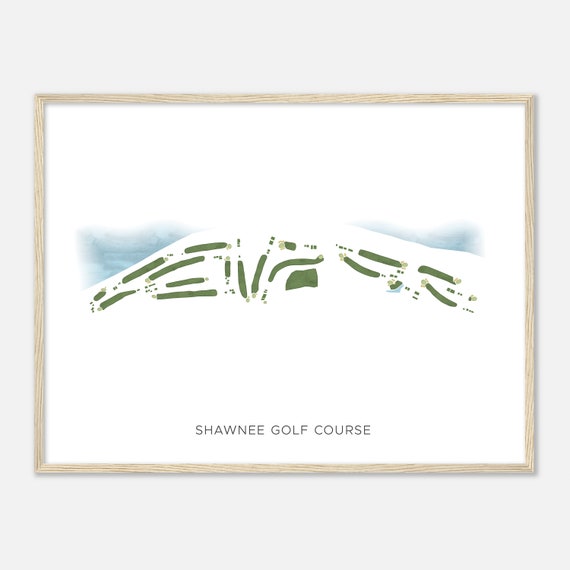 Shawnee Golf Course Kentucky Modern Watercolor Map Golfer Gift Golf Wall Art Golf Poster Print Course Layout