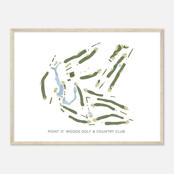 Point O Woods Golf Country Club Michigan Modern Watercolor Map Golfer Gift Golf Wall Art Golf Poster Print Course Layout