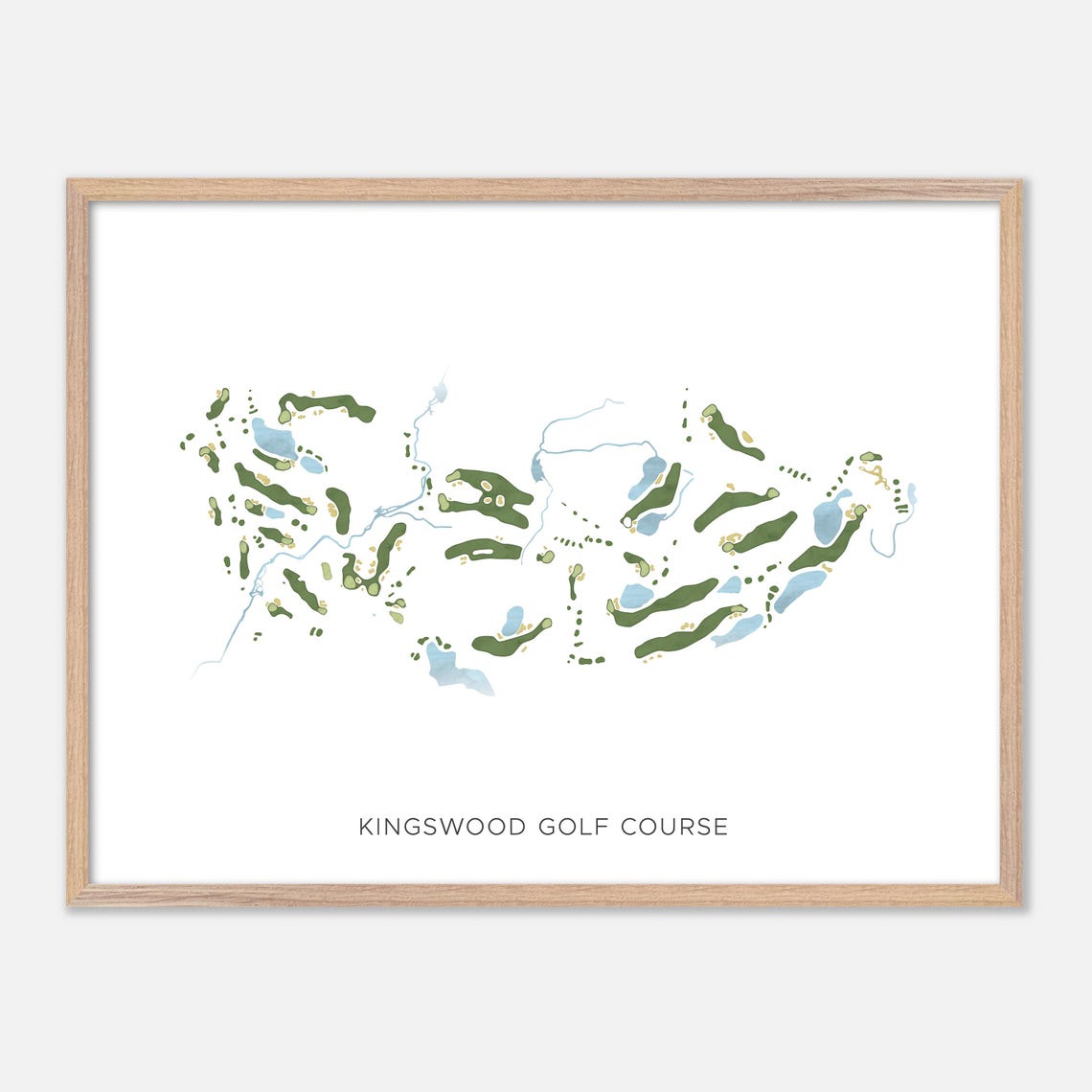 Kingswood Golf Course Canada Minimalist Watercolor Golf Map Poster
