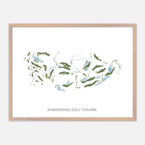 Kingswood Golf Course In Canada Modern Watercolor Map Golfer Gift Golf Wall Art Golf Poster Print Course Layout