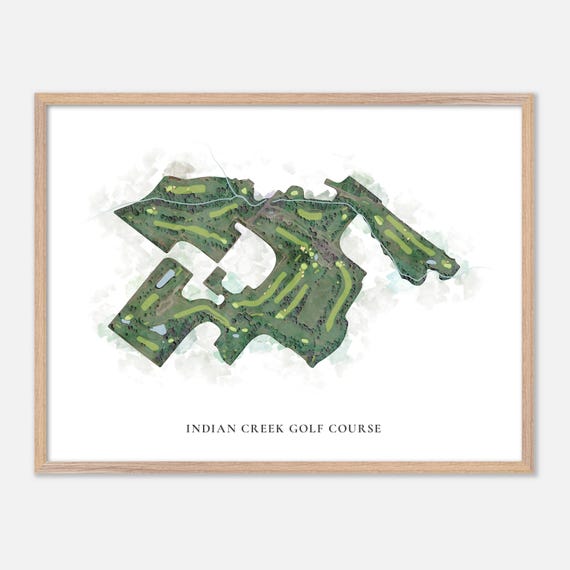 Indian Creek Golf Course In Hood River Oregon Classic Watercolor Map Golfer Gift Golf Wall Art Golf Poster Print Course Layout