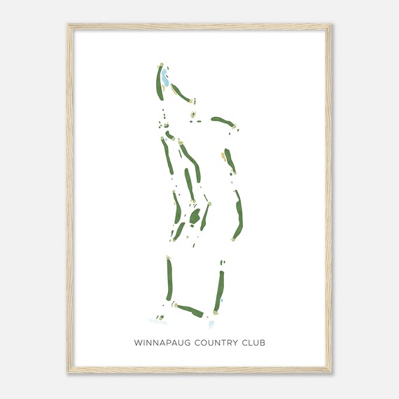 Winnapaug Country Club Rhode Island Modern Watercolor Map Golfer Gift Golf Wall Art Golf Poster Print Course Layout