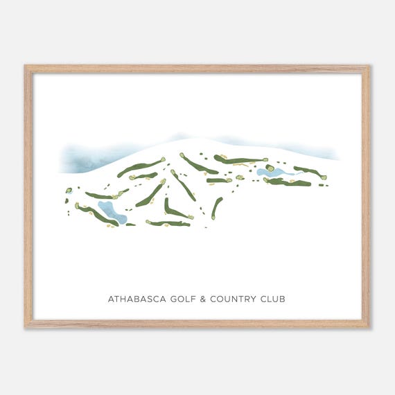 Athabasca Golf Country Club In Athabasca Canada Modern Watercolor Map Golfer Gift Golf Wall Art Golf Poster Print