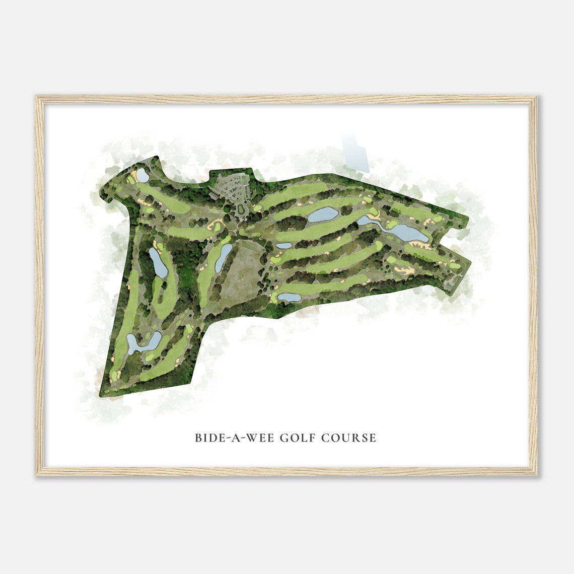 Bide-A-Wee Golf Course Virginia Classic Watercolor Golf Map Poster - Image 2