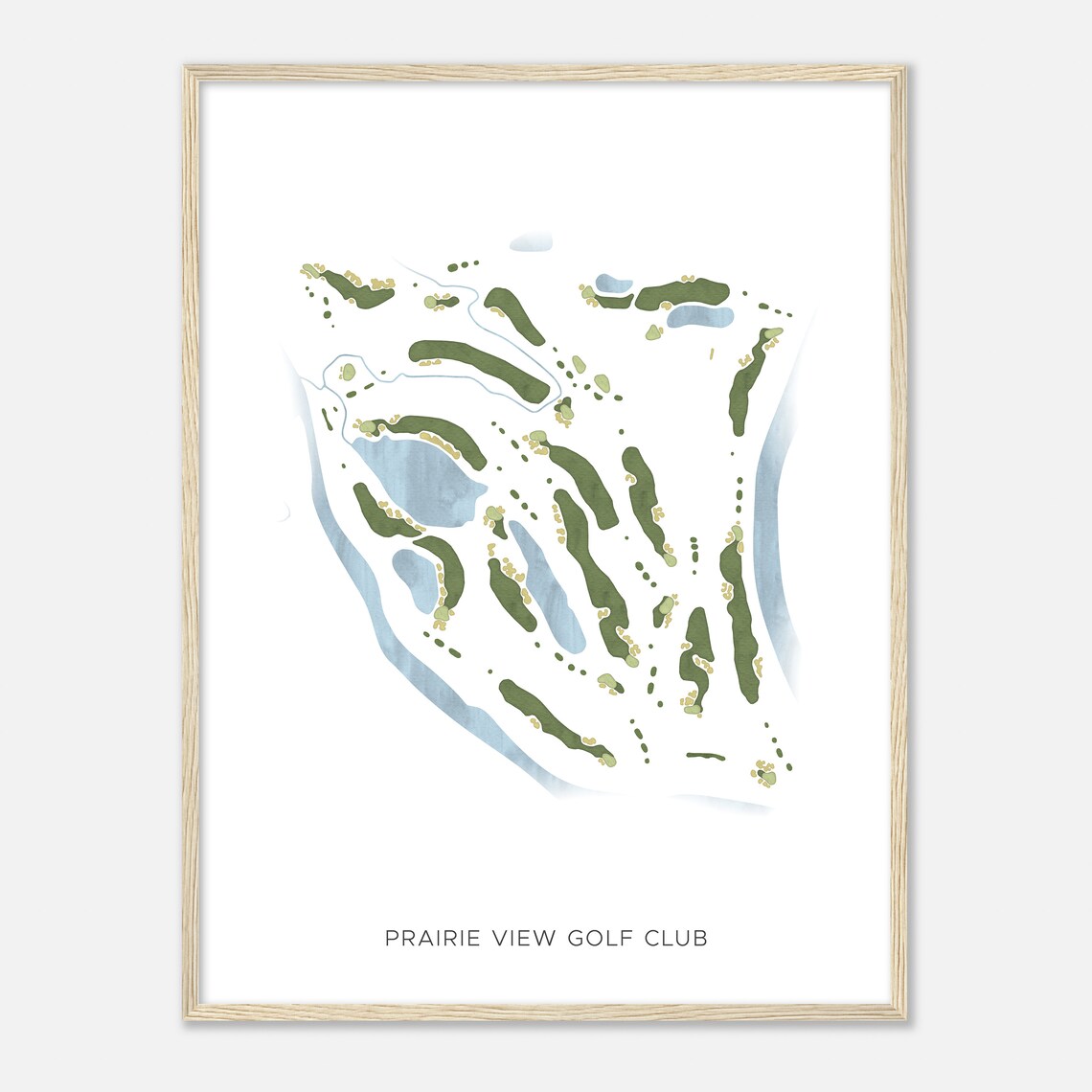 Prairie View Golf Club Minimalist Watercolor Fairway Map Poster - Image 2