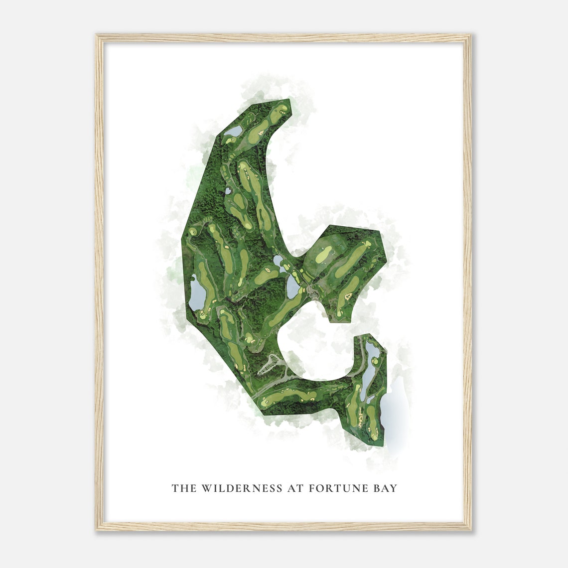 The Wilderness at Fortune Bay Golf Course Watercolor Map Poster - Image 2