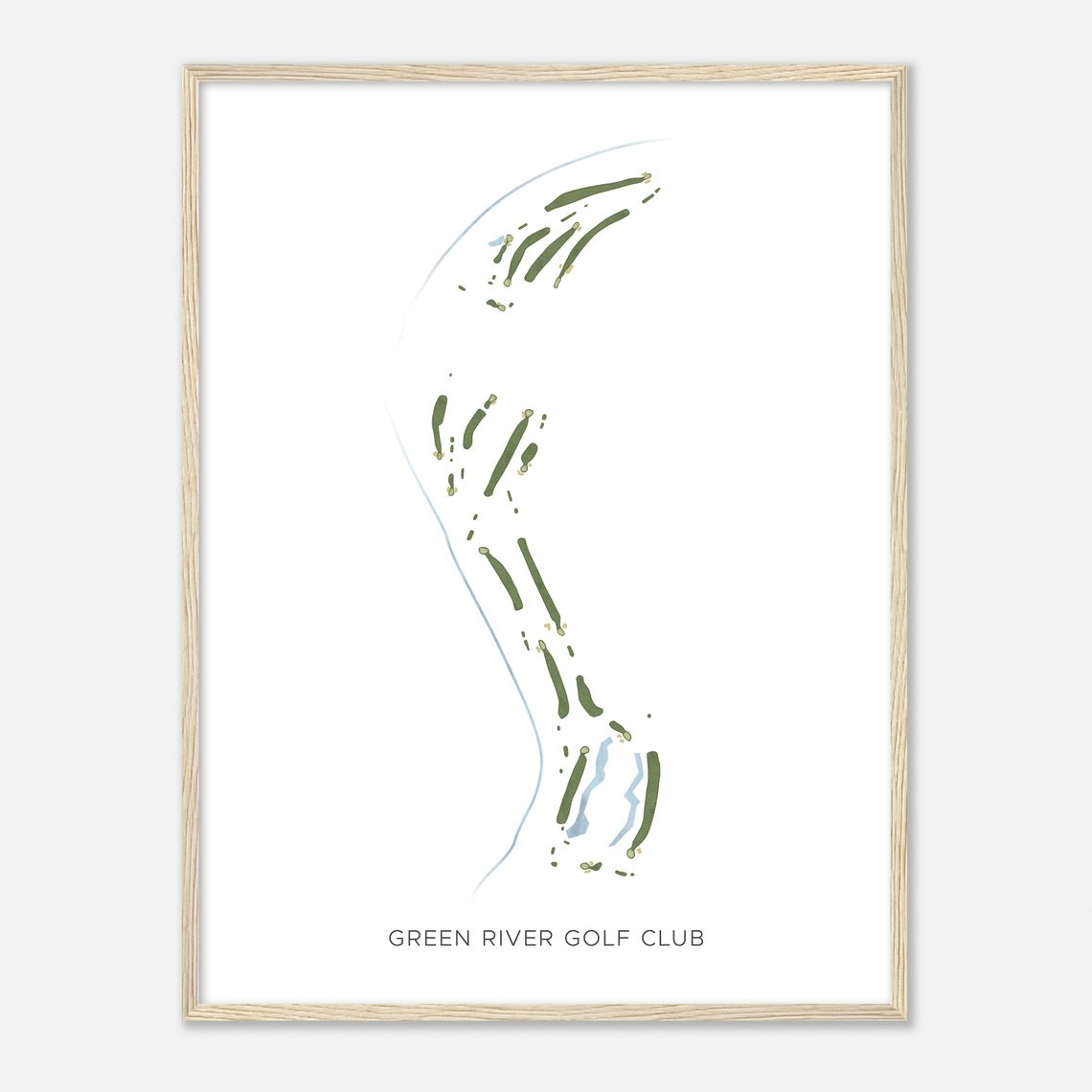 Green River Golf Club Modern Minimalist Course Map Golfer Gift Poster - Image 2