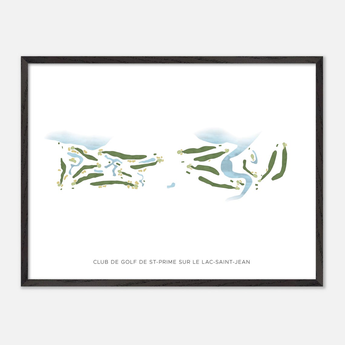 Club De Golf De St Prime Lac Saint Jean Modern Watercolor Map Poster - Image 4