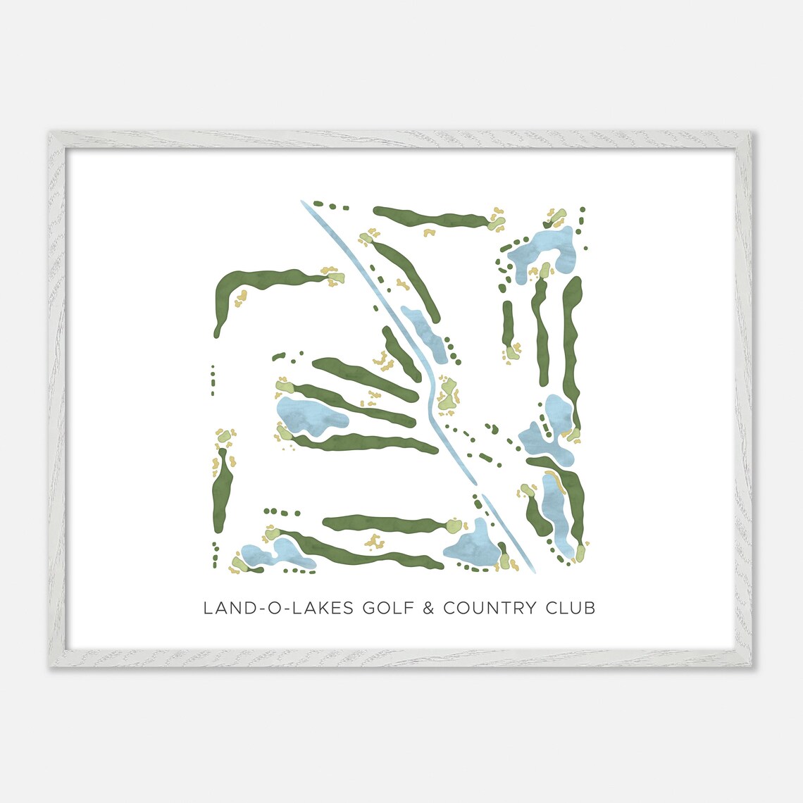 Land-O-Lakes Golf & Country Club Canada Minimalist Watercolor Golf Map Poster - Image 3