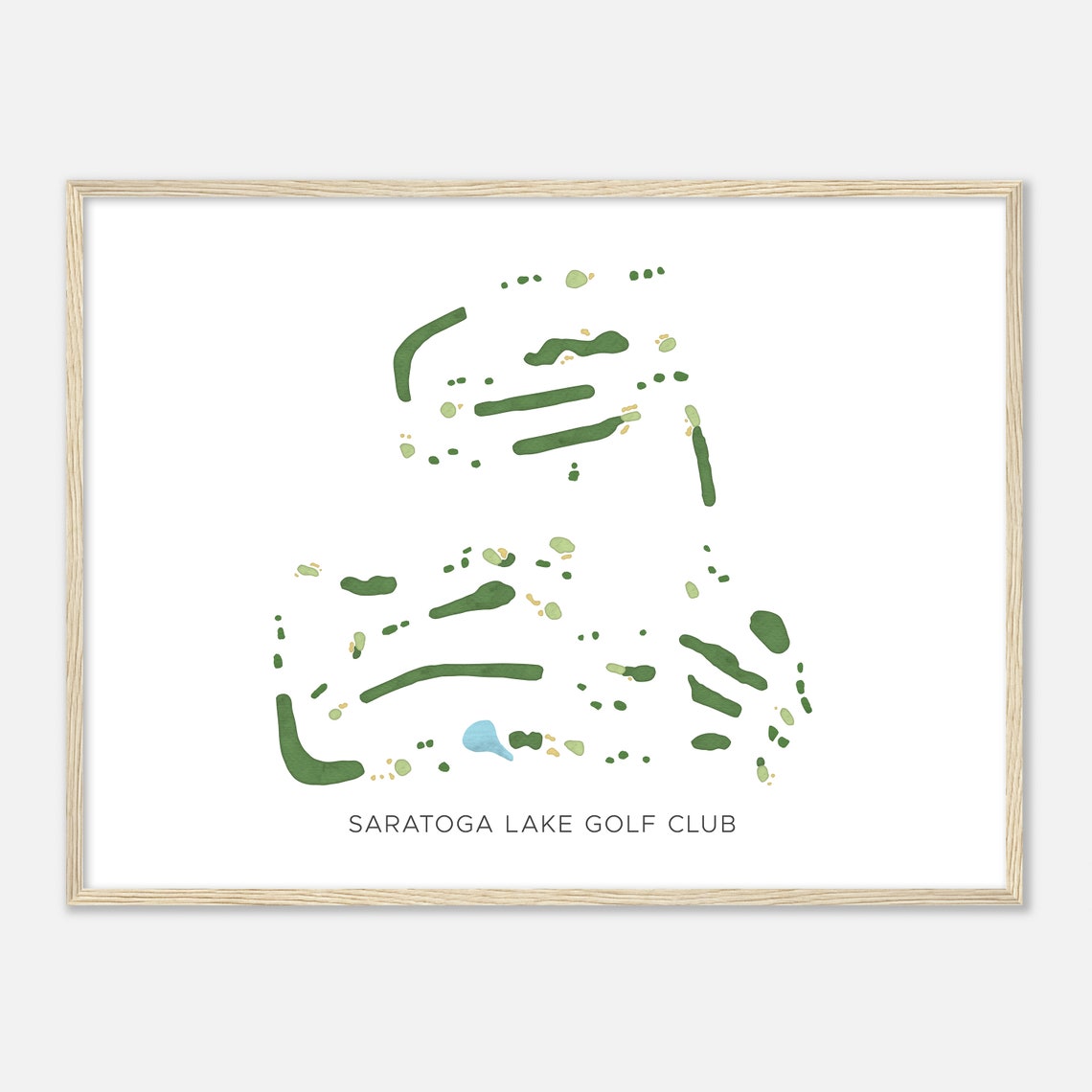 Saratoga Lake Golf Club New York Modern Watercolor Map Poster