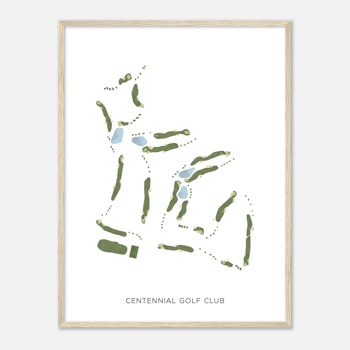 Centennial Golf Club Minimalist Modern Watercolor Map Poster