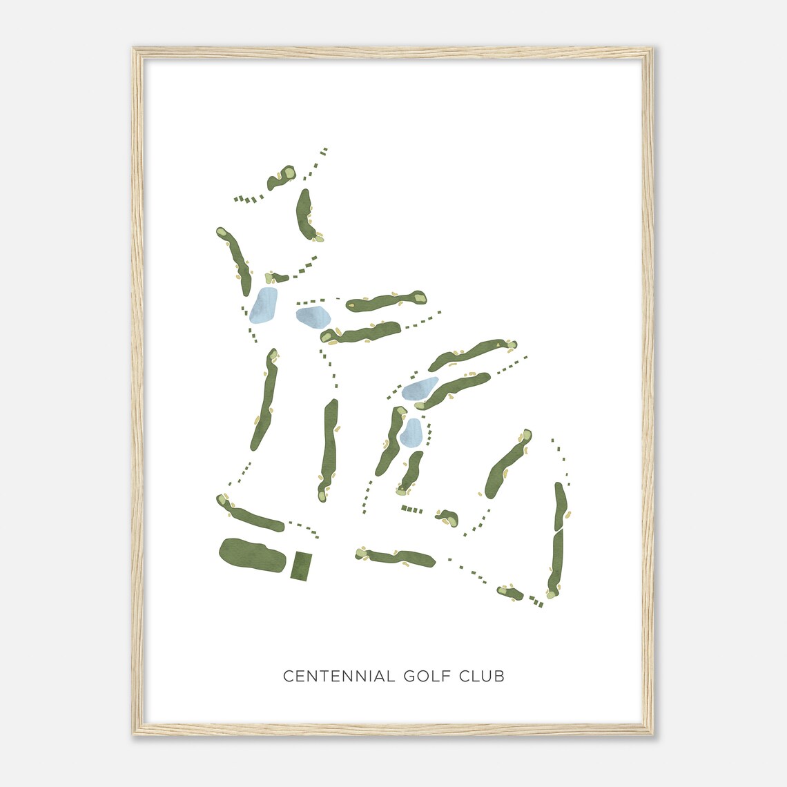Centennial Golf Club Oregon Modern Watercolor Map Golfer Gift Golf Wall Art Golf Poster Print Course Layout