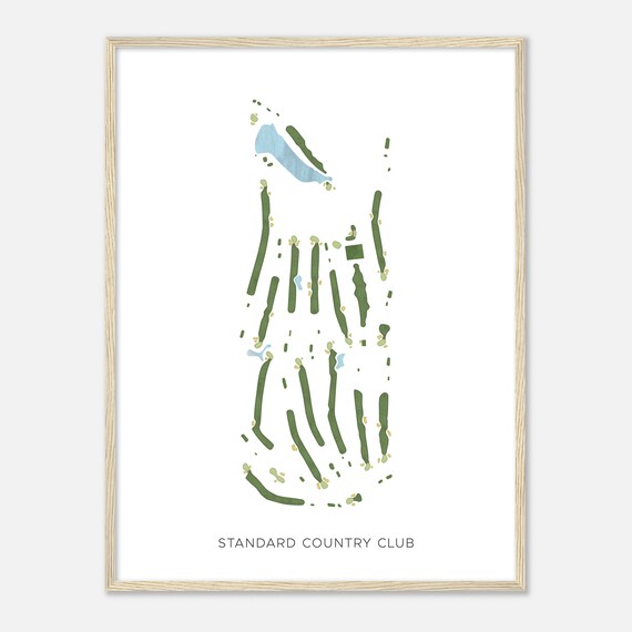 Standard Country Club Modern Watercolor Golf Course Map Poster
