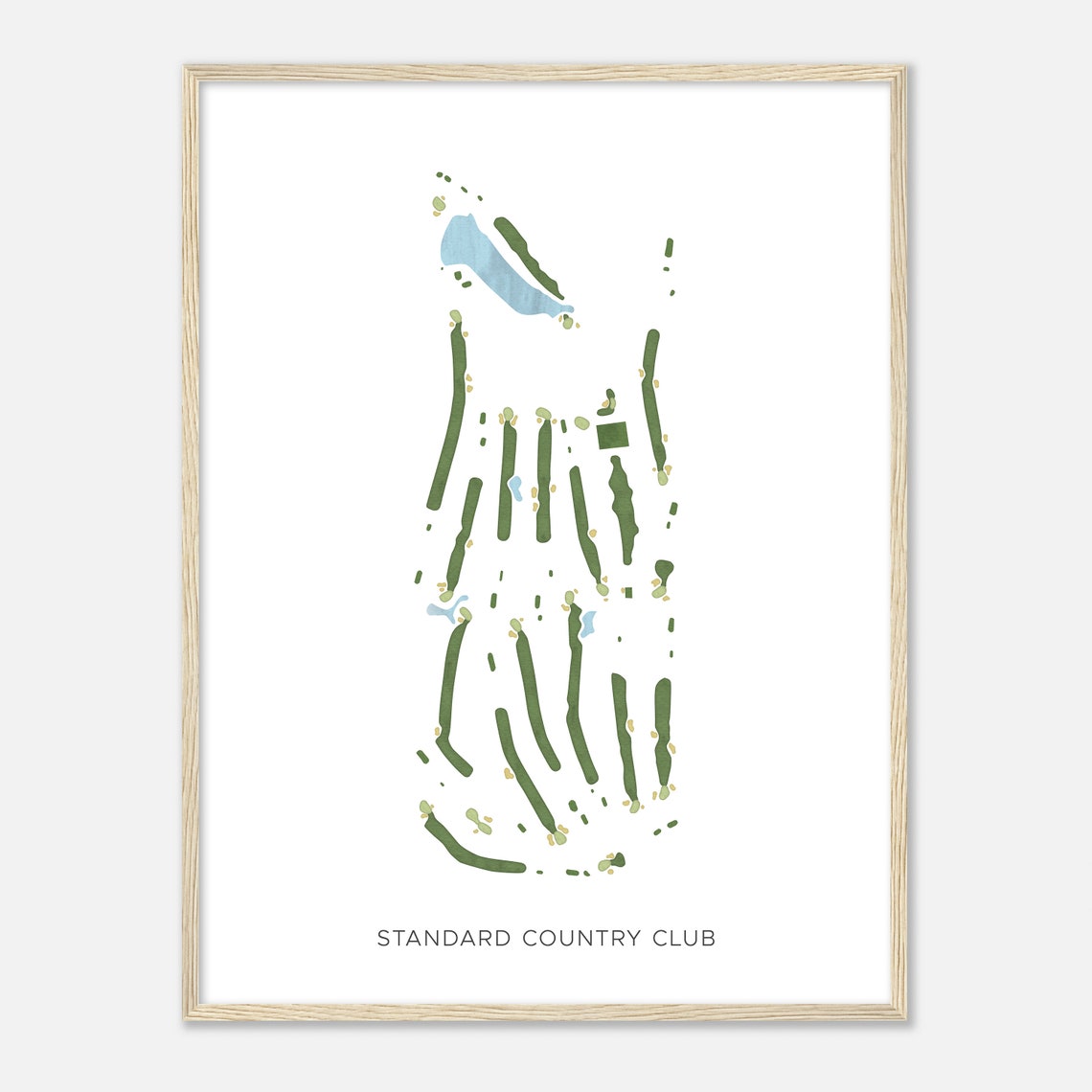 Standard Country Club Modern Watercolor Golf Course Map Poster